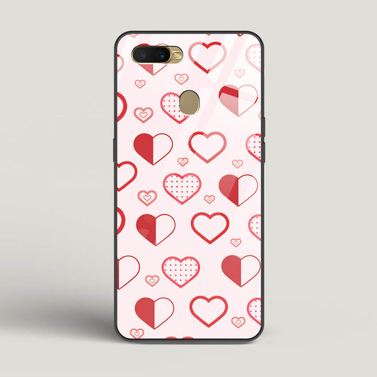 Abstract Heart Pattern - Oppo A5s Glass Gripper Case