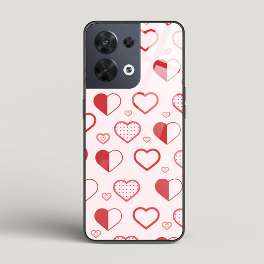 Abstract Heart Pattern - Oppo Reno 8 Glass Gripper Case