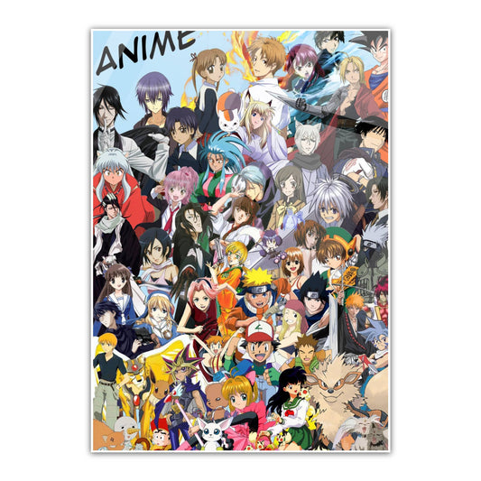 Anime Collage Metal Poster   By Silly Vibe