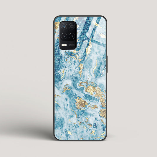 Blue & Gold Marble - Realme Narzo 30 5G Glass Case