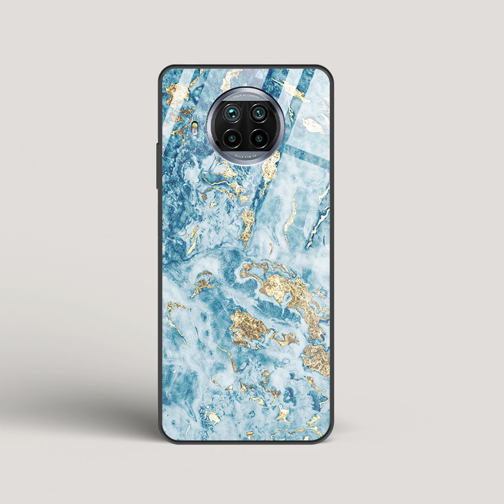 Blue & Gold Marble - Xiaomi Mi 10i Glass Case