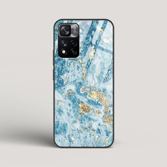 Blue & Gold Marble - Xiaomi 11i HyperCharge 5G Glass Case