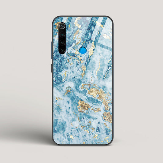 Blue & Gold Marble - Redmi Note 8 Glass Case