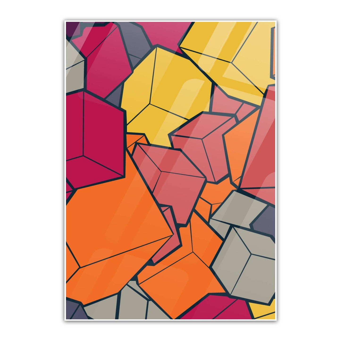 Cubes Metal Poster   By Silly Vibe