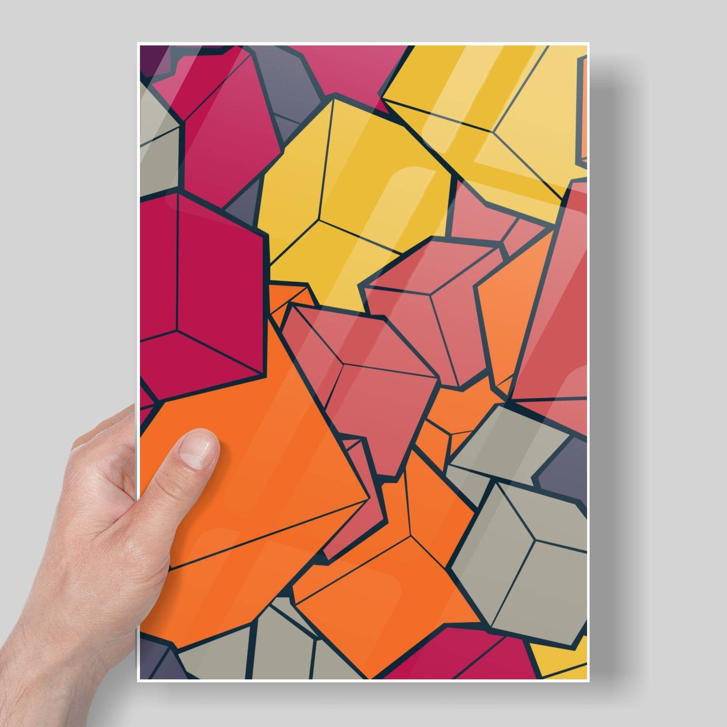 Cubes Metal Poster   By Silly Vibe