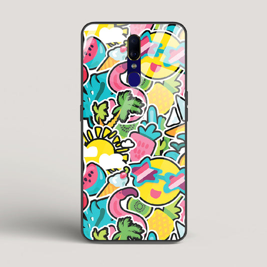 Tropical Summer Patterns - Oppo A9x Glass Case