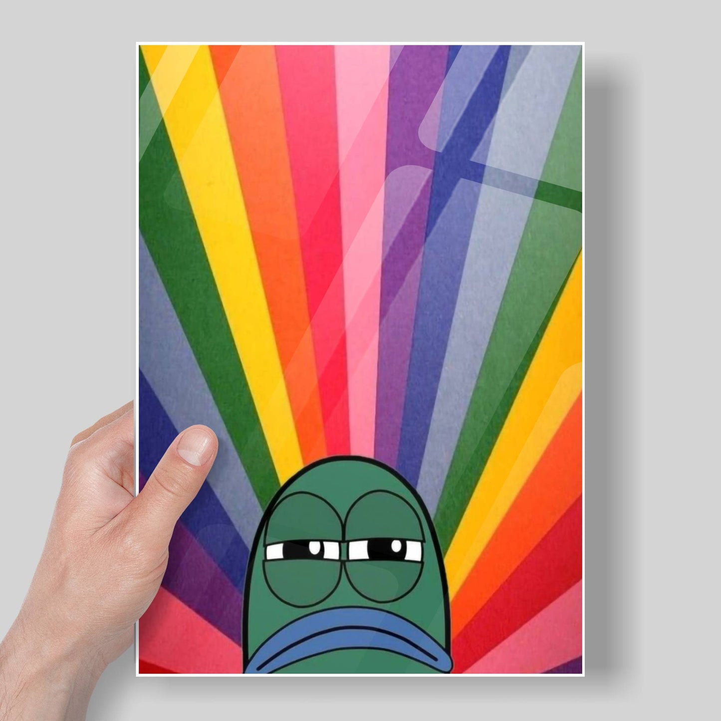 Funny Fish Rainbow Metal Poster   By Silly Vibe