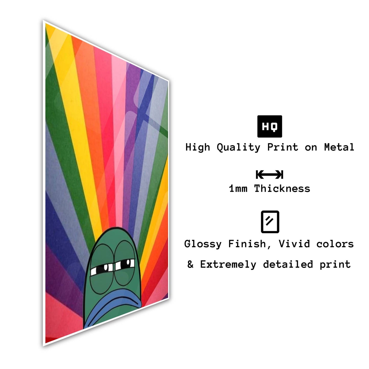 Funny Fish Rainbow Metal Poster   By Silly Vibe