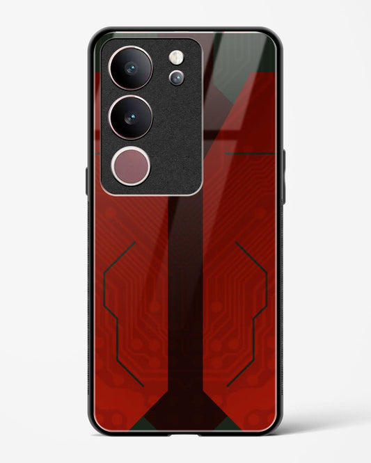 Scarlet Sentinel - Vivo V29 Glass Gripper Case