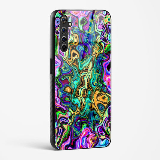 Rainbow Flames Pattern - Realme 6s Glass Gripper Case