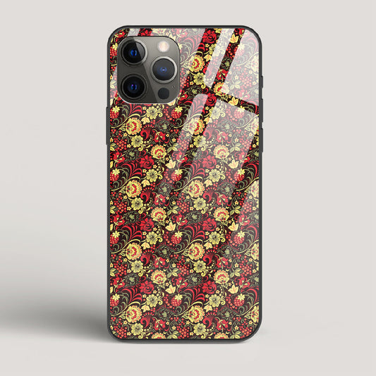 Russian Floral Pattern - iPhone 12 Pro Max Glass Case