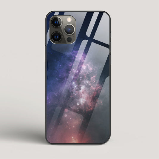 Black And Blue Nebula - iPhone 12 Pro Max Glass Case