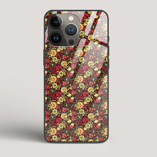 Russian Floral Pattern - iPhone 13 Pro Max Glass Case