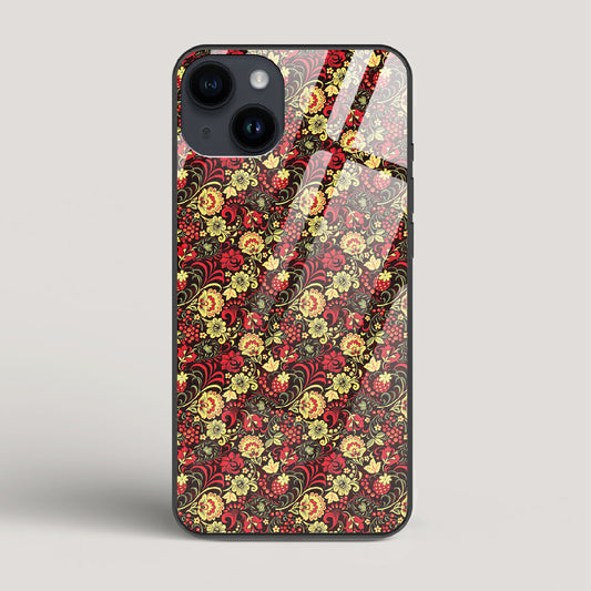 Russian Floral Pattern - iPhone 14 Glass Case