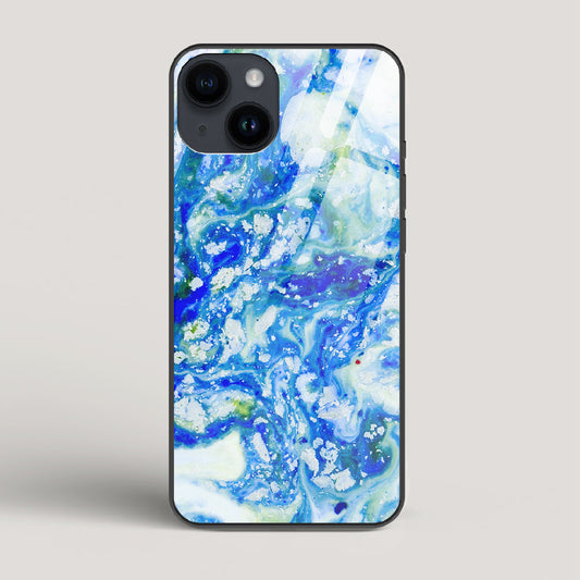 Blue Acid Marble - iPhone 15 Glass Case