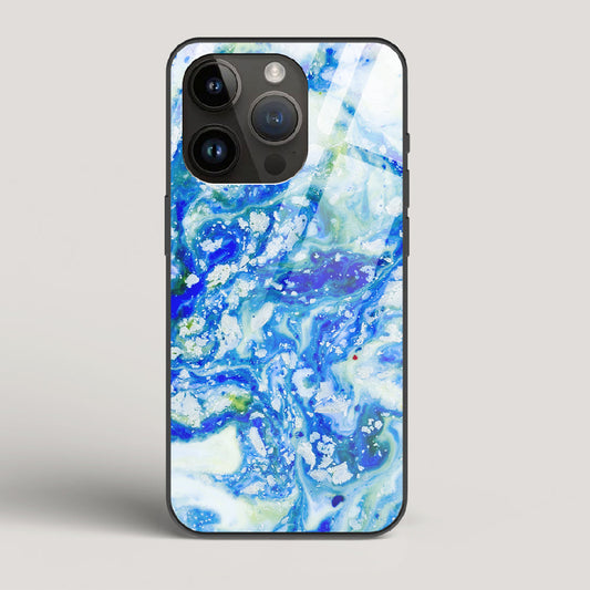 Blue Acid Marble - iPhone 15 Pro Glass Case