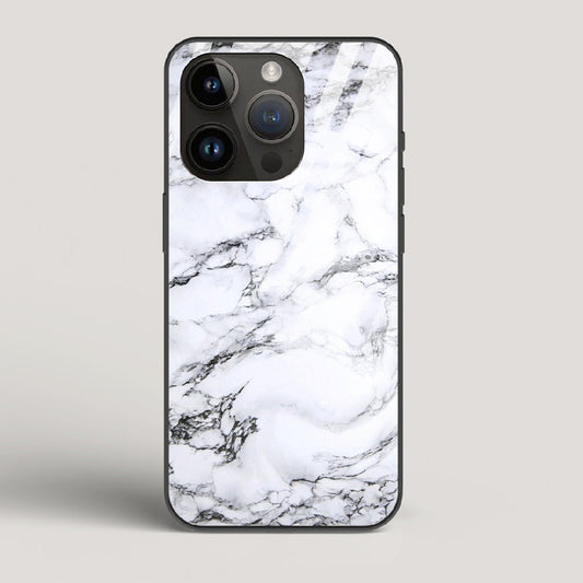 Marble White Luna - iPhone 15 Pro Glass Case