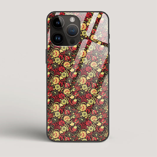 Russian Floral Pattern - iPhone 15 Pro Max Glass Case