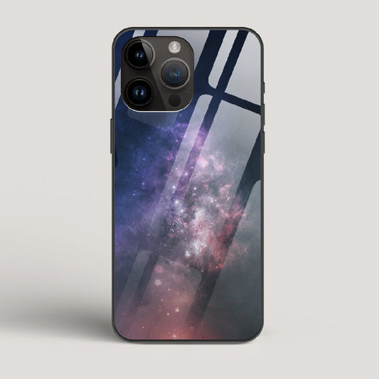 Black And Blue Nebula - iPhone 15 Pro Max Glass Case