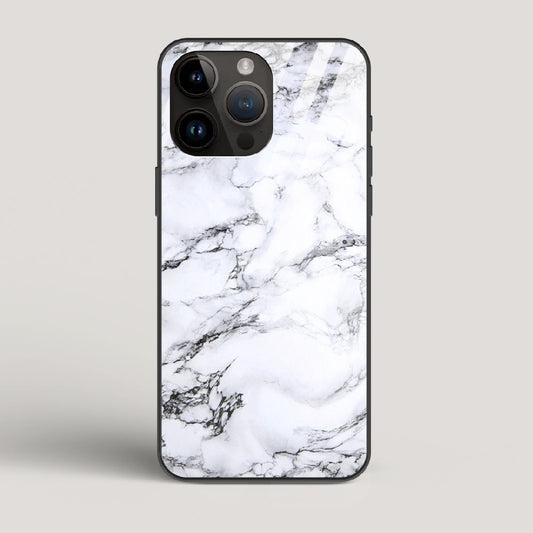 Marble White Luna - iPhone 15 Pro Max Glass Case