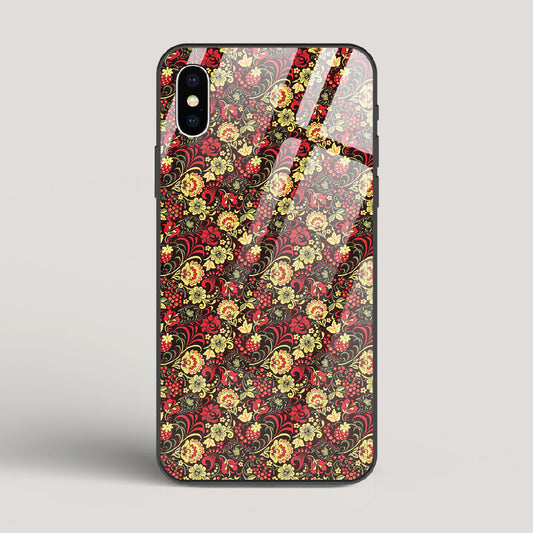 Russian Floral Pattern - iPhone X Glass Case