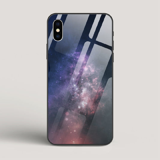 Black And Blue Nebula - iPhone X Glass Case