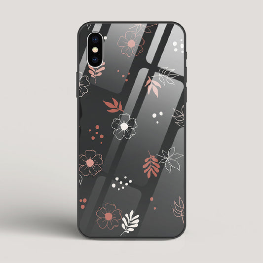 Boho Floral Midnight - iPhone X Glass Case