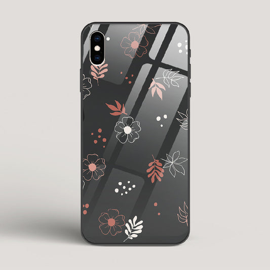 Boho Floral Midnight - iPhone XS Max Glass Case