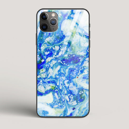 Blue Acid Marble - iPhone 11 Pro Max Glass Case