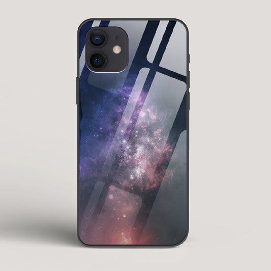 Black And Blue Nebula - iPhone 12 Mini Glass Case