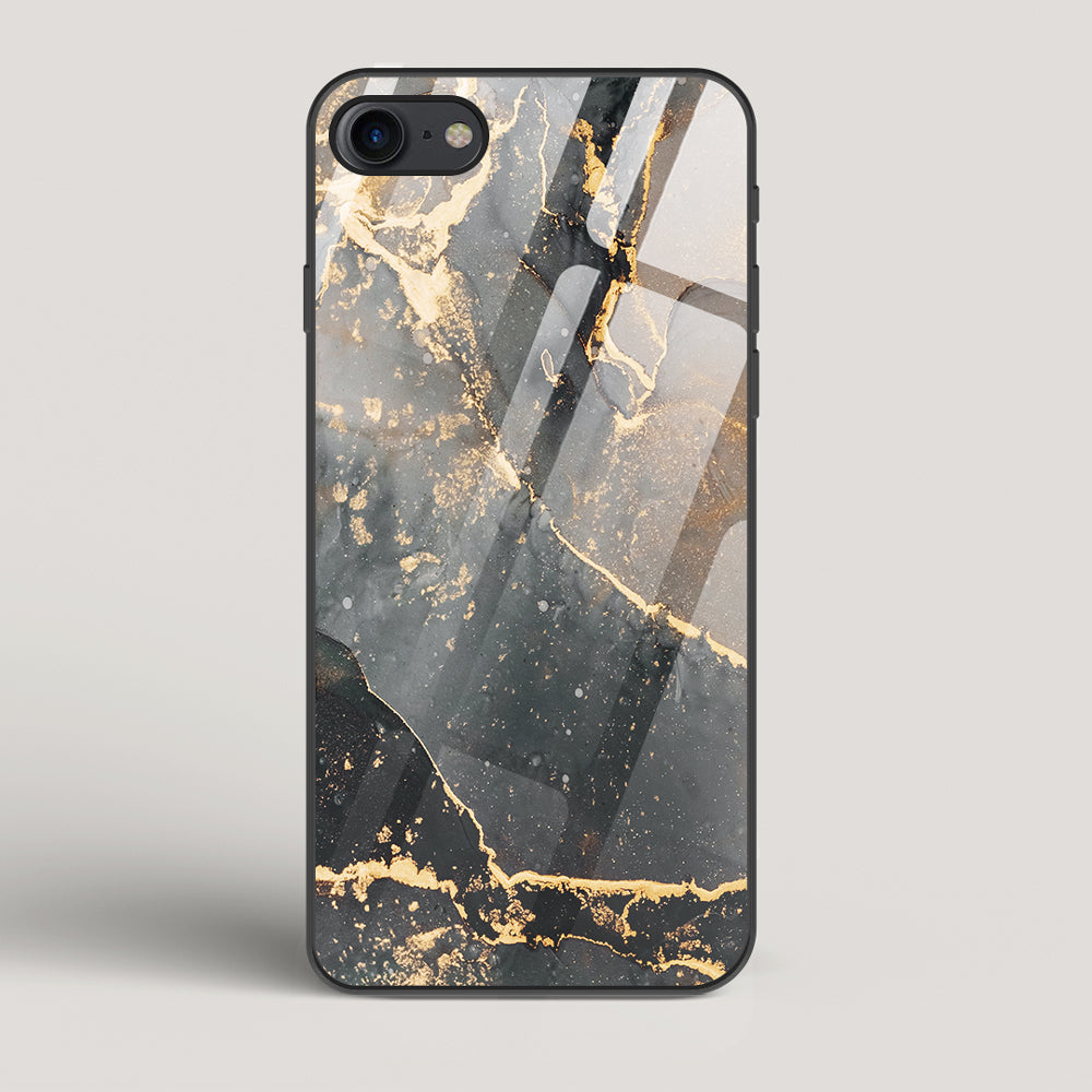 Black Gold Marble - iPhone 7 Glass Case