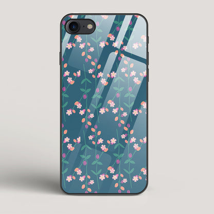 Blue Floral Pattern - iPhone 7 Glass Case