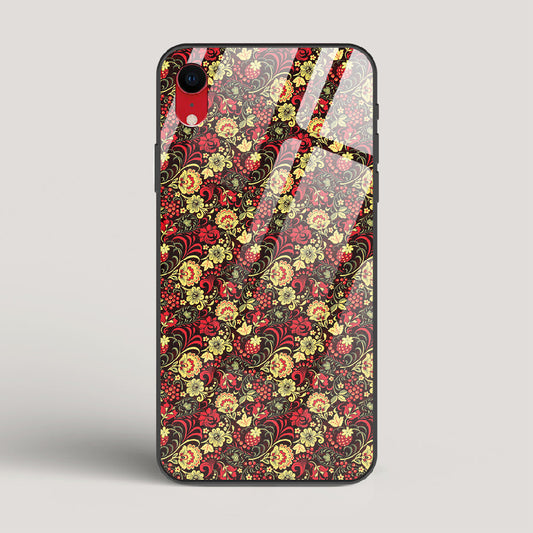 Russian Floral Pattern - iPhone XR Glass Case