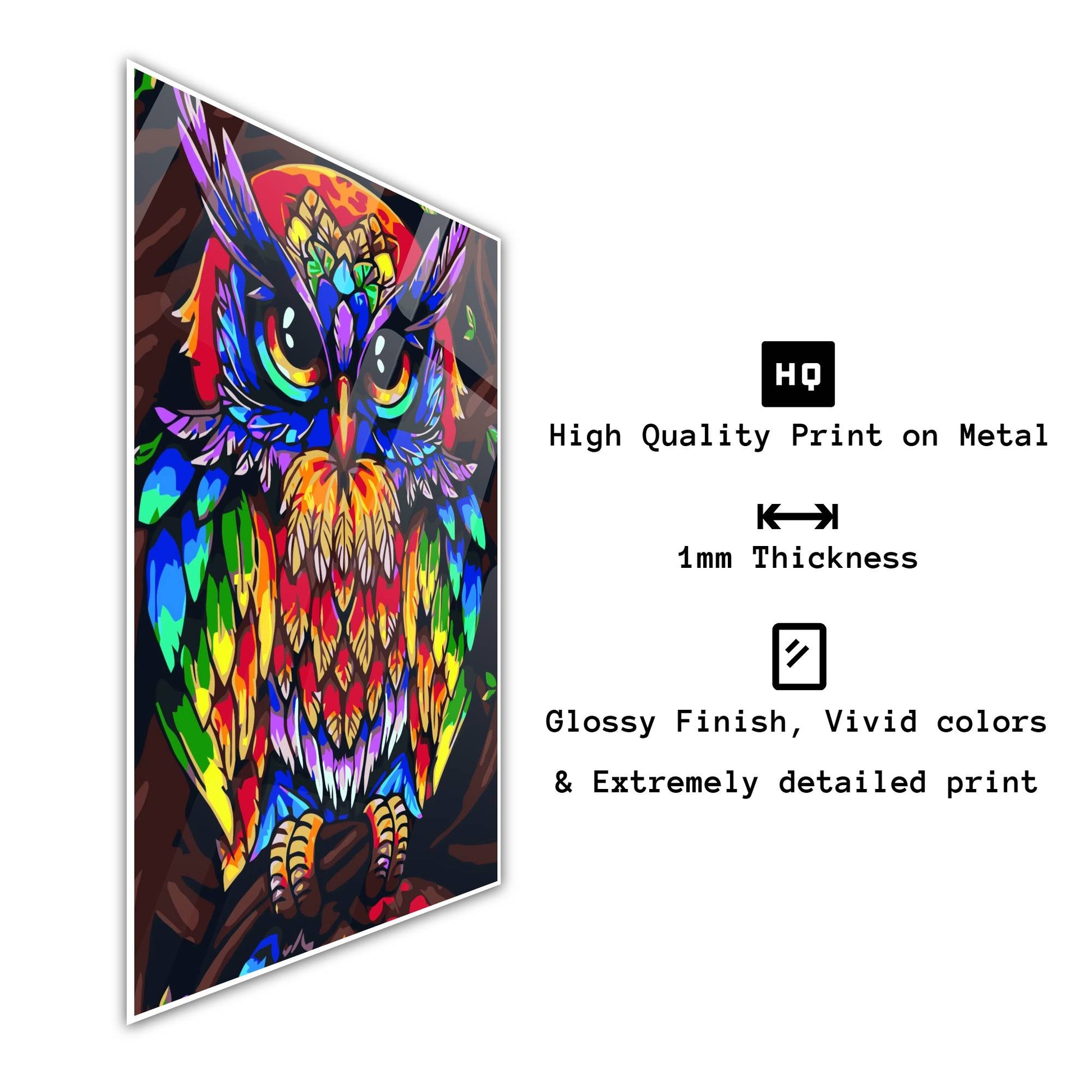 Mighty Owl Metal Poster   By Silly Vibe