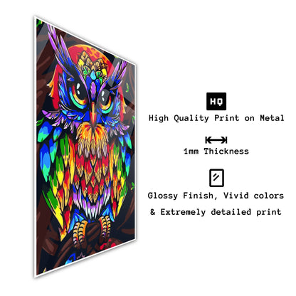 Mighty Owl Metal Poster   By Silly Vibe