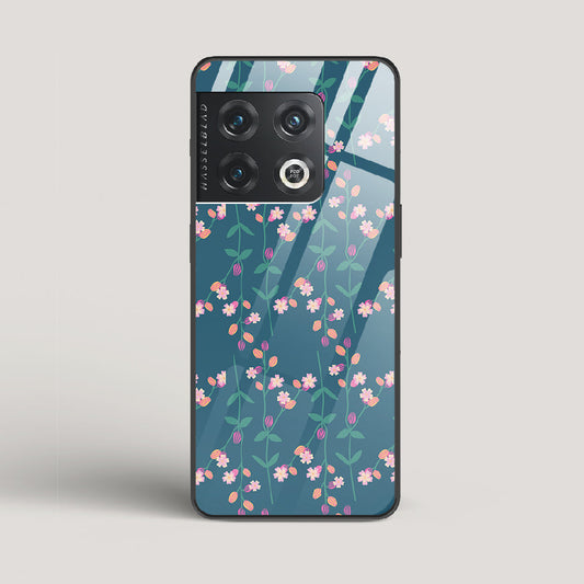 Blue Floral Pattern - OnePlus 10 Pro Glass Case