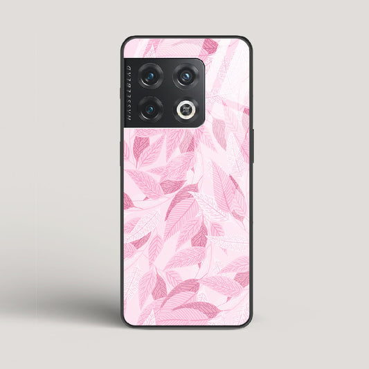 Pink Leaves Pattern - OnePlus 10 Pro Glass Case