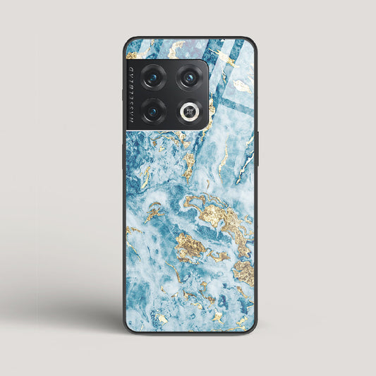 Blue & Gold Marble - OnePlus 10 Pro Glass Case