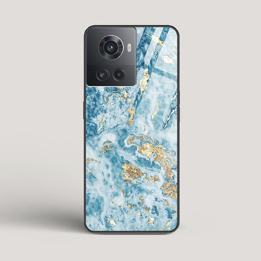 Blue & Gold Marble - OnePlus 10R Glass Case