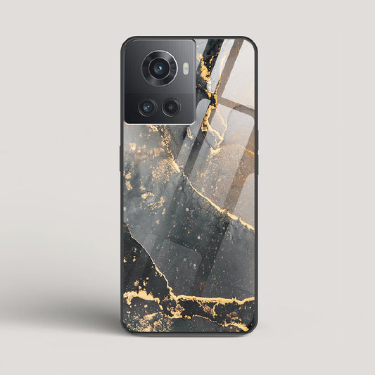 Black Gold Marble - OnePlus 10R Glass Case