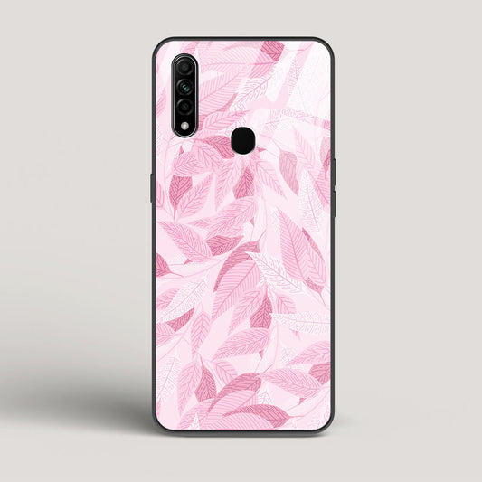 Pink Leaves Pattern - Oppo A31 Glass Case