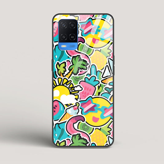 Tropical Summer Patterns - Oppo A54 Glass CaseTropical Summer Patterns - Oppo A54 Glass Case