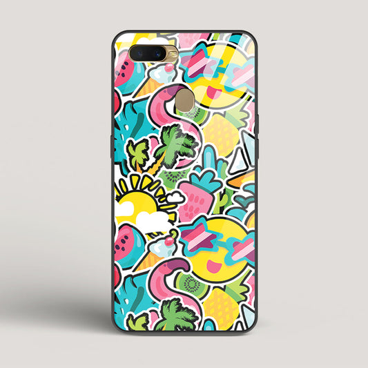 Tropical Summer Patterns - Oppo A5s Glass Case