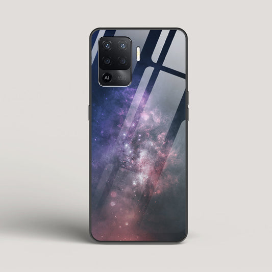 Black And Blue Nebula - Oppo F19 Pro Glass Case