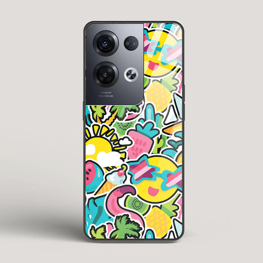 Tropical Summer Patterns - Oppo Reno 8 Pro Glass Case