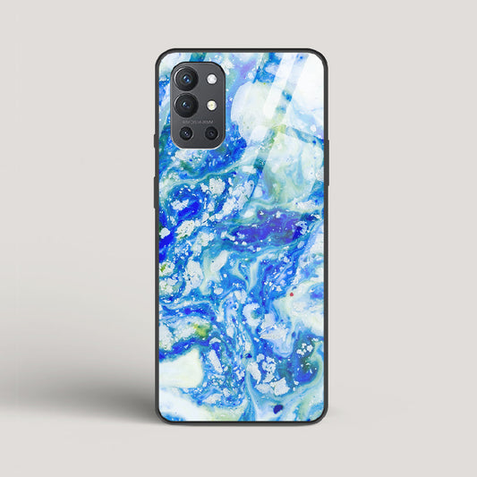 Blue Acid Marble - OnePlus 9R Glass Case