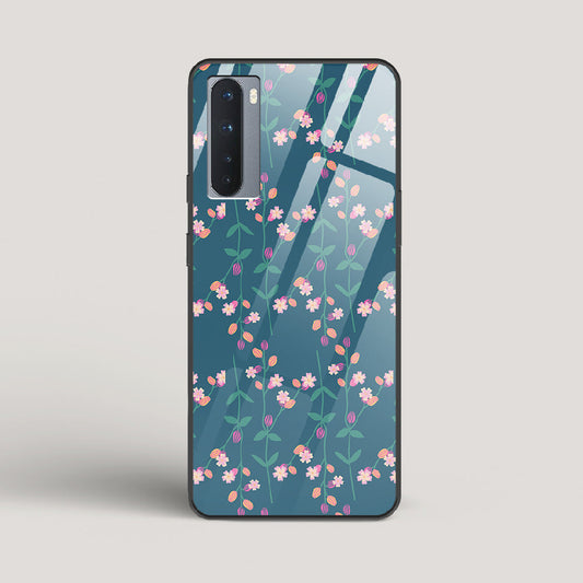 Blue Floral Pattern - OnePlus Nord Glass Case