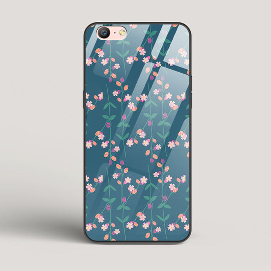 Blue Floral Pattern - Oppo A39 Glass Case