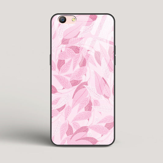 Pink Leaves Pattern - Oppo F1s Glass Case