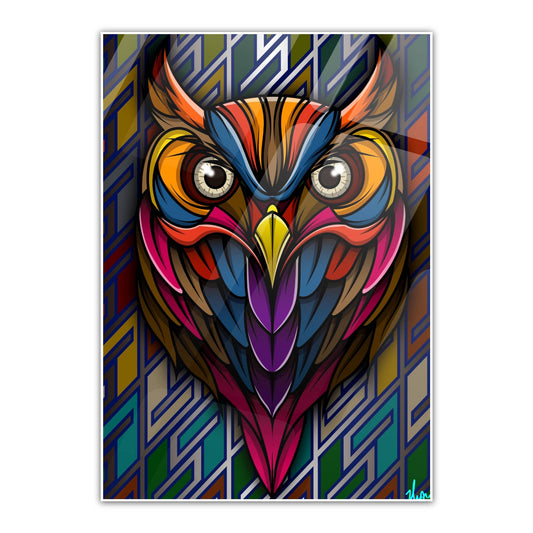 Owl King Metal Poster   By Silly Vibe